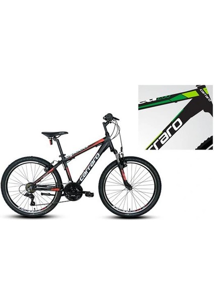 Speed 240 Erkek Dağ Bisikleti 360H V 24 Jant 21 Vites Mat Siyah Yeşil Koyu Yeşil