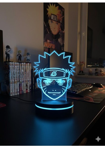 Naruto Uzumaki 🍥 Rgb 3D Illusion Masa Lambası | Anime Oda Aydınlatma