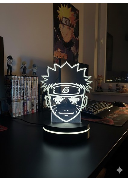 Naruto Uzumaki 🍥 Rgb 3D Illusion Masa Lambası | Anime Oda Aydınlatma fırsatları