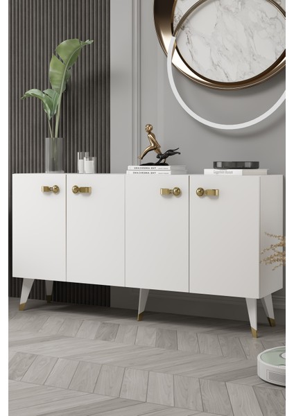 8222-64DD KB150 Konsol,tv Ünitesi Beyaz-Altın