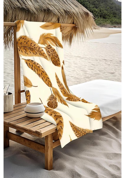 Dijital Baskı Plaj Deniz Havlusu Tüy Desenli Peştamal HVL0180 modelleri