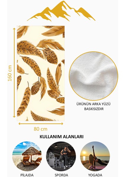 Dijital Baskı Plaj Deniz Havlusu Tüy Desenli Peştamal HVL0180 fırsatları