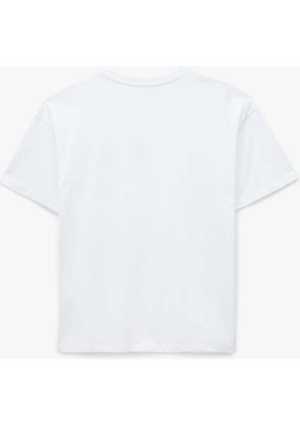 Pamuklu Kısa Kollu Bisiklet Yaka Ördek Nakışlı Oversize Tişört fiyatları