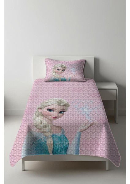 Parlak Kadife Kumaş Tek Kişilik Çocuk Yatak Örtüsü Seti (2 Parça) TKY0017