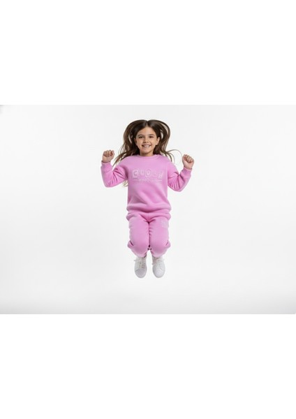 3 Iplik Çocuk Şardonlu Kabartmalı Baskı Pembe Kombin 2 fiyatları