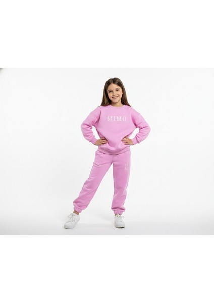 3 Iplik Çocuk Şardonlu Kabartmalı Baskı Pembe Kombin 4 fiyatları