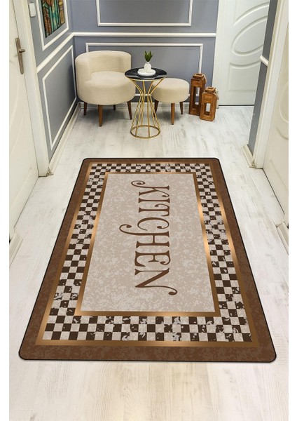 Parlak Kadife Kumaş Dijital Baskı Dot Kaymaz Tabanlı Mutfak Halısı H0034 fiyatları