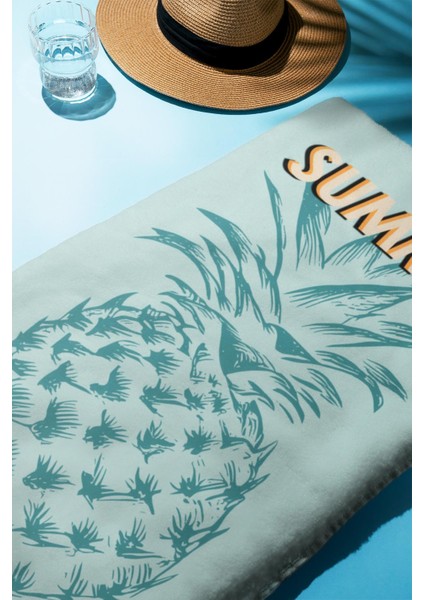 Dijital Baskı Plaj Deniz Havlusu Ananas Desenli Peştamal HVL0093 fiyatları