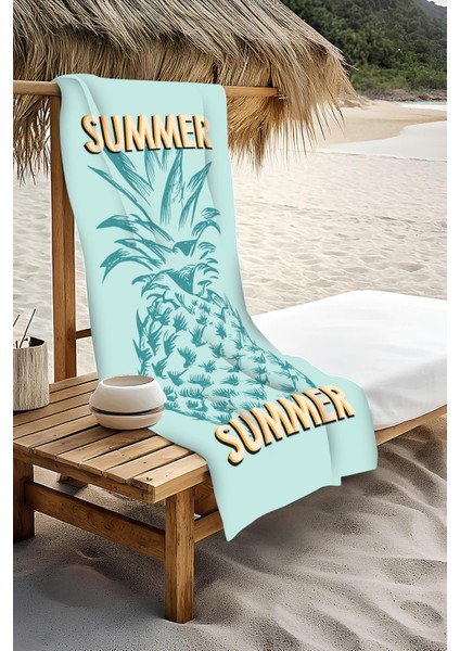 Dijital Baskı Plaj Deniz Havlusu Ananas Desenli Peştamal HVL0093 modelleri