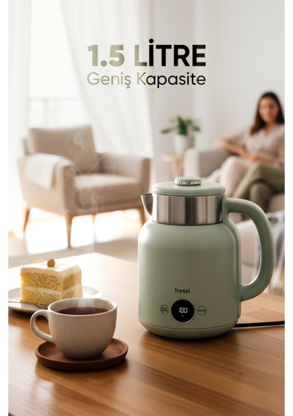 KT-01 Retrofi Su Yeşili 1.5 L Retro Elektrikli Kettle Su Isıtıcı fiyatları