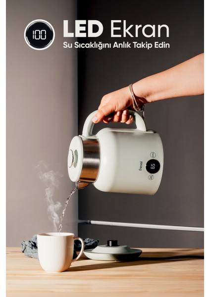 KT-01 Retrofi Su Yeşili 1.5 L Retro Elektrikli Kettle Su Isıtıcı modelleri