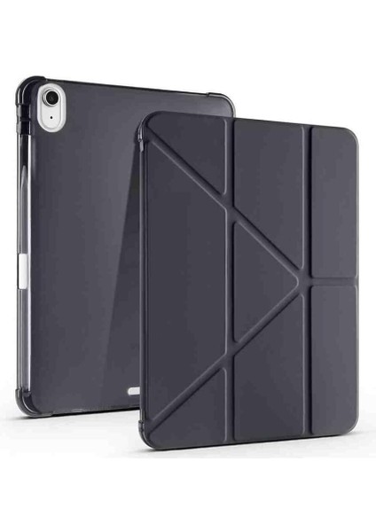 iPad 11. Nesil A16 2025 Ile Uyumlu 11 Inç Kalem Bölmeli Standlı Tri Folding Tablet Kılıfı Siyah