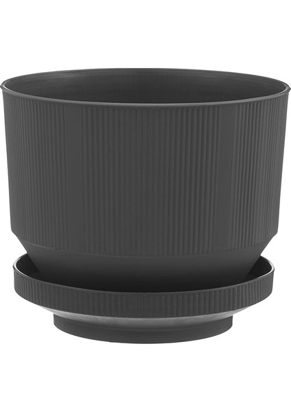 S281 Lüks Saksı Dekoratif Saksı, Antrasit, 15.5cm, 1.7 Litre