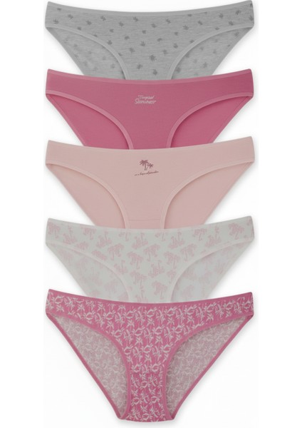 Kadın 5’li Pamuklu Bikini Külot Seti