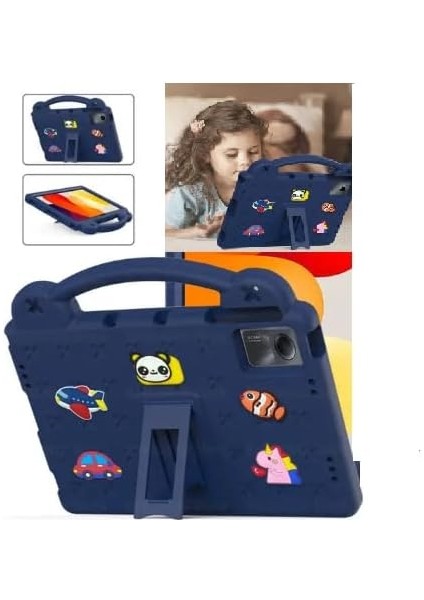 Galaxy Tab A9 8.7 Inç X110 X113 X115 X117 Uyumlu Kılıf Tablet Standlı Silikon Çocuklara Özel Unicorn Panda Balık Figürlü Tablet Kılıfı Arkadaki Tutucu Sevimli ve Katlanabilir (Lacivert Tablet Kılıfı) fiyatları