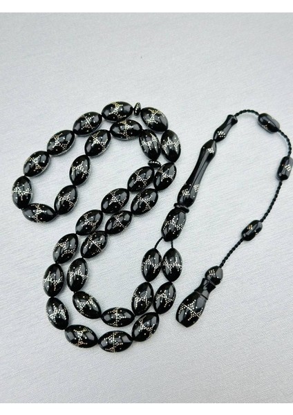 Usta Işi Kuka Gümüş Işlemeli Tesbih