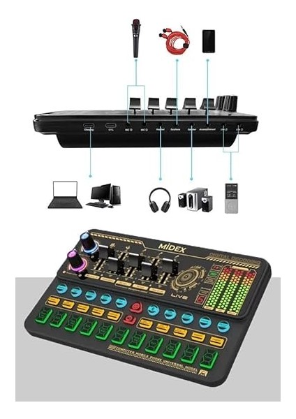 BM800 Live Platinium Set Efektli Ses Kartı Mikrofon Stand Kayıt Canlı Yayın Seti (Pc ve Telefon) fırsatları