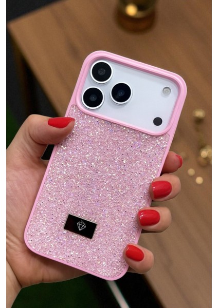 Apple iPhone 17 Pro Max Uyumlu – Pembe Taşlı Işıltılı Silikon Kılıf Darbeye Karşı Dayanıklı Kapak modelleri
