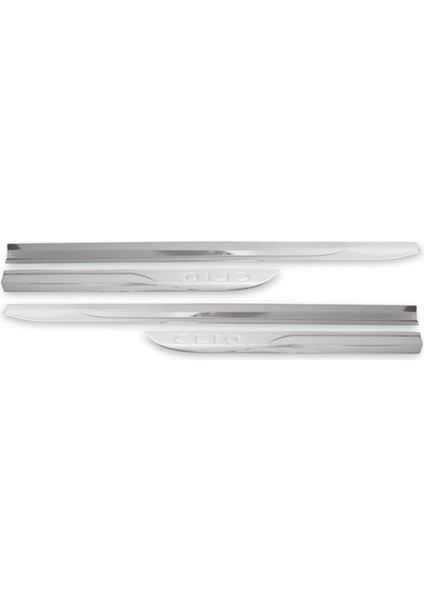 Clio 5 Yan Kapı Çıtası Krom Nikelaj - Yazılı (2020-2025) Için Özel Ürün (4 Parça Paslanmaz Çelik)