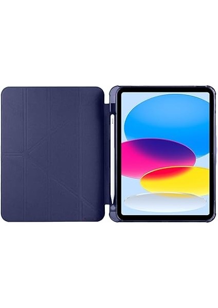 10.nesil 10.9 Inç 2022 Ile Uyumlu Üçgen Katlanabilir Kalemlikli Standlı Akıllı Kılıf Lacivert fırsatları