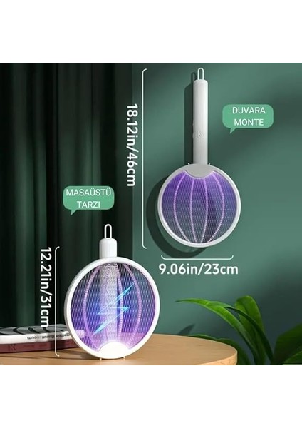 3000W Şarjlı Uv Işıklı Elektrikli Sivrisinek Kovucu Öldürücü Masaüstü El Tutmalı Katlanabilir indirimleri