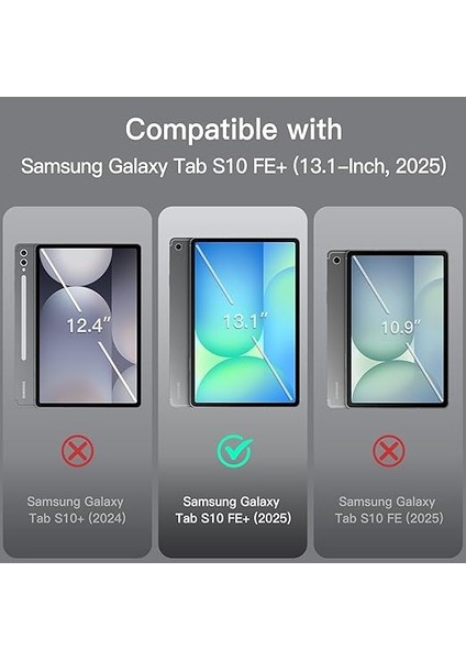 Kılıf Için Samsung Galaxy Tab S10 Fe PLUS/S10 Fe+ 13.1-Inçi Le Uyumlu Kılıf Üçgen Tri Folding Kalem Bölmeli Standlı Kılıfı (Siyah) fiyatları
