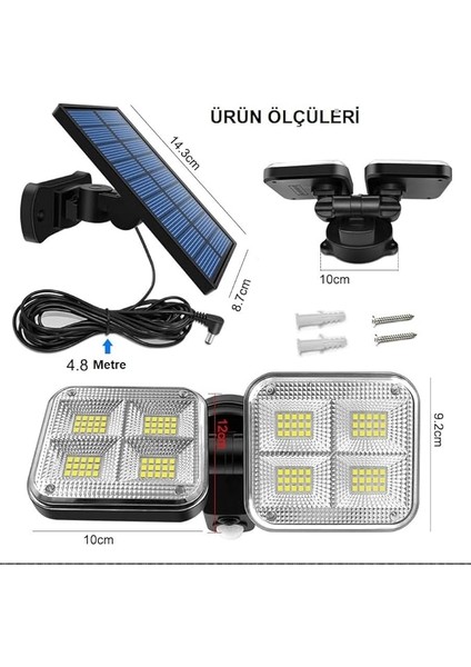 120 LED Solar Lamba 20W Güneş Enerjili Aydınlatma indirimleri
