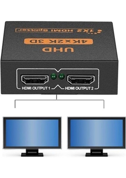 4435 2 Port UHD 4K HDMI Switch Ekran Monitör Splitter Çoklayıcı