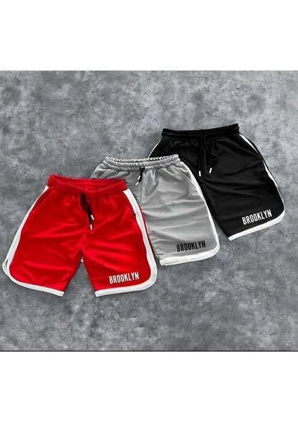 Yeni Sezon Trend Petek Kumaş 3'lü Brooklyn Baskılı Şort