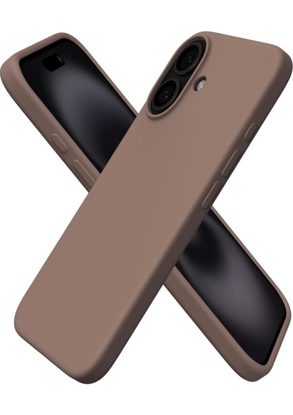 Apple iPhone 17 Uyumlu – Kahverengi Lansman Liquid Silikon Kılıf, Darbeye Karşı Dayanıklı Kapak
