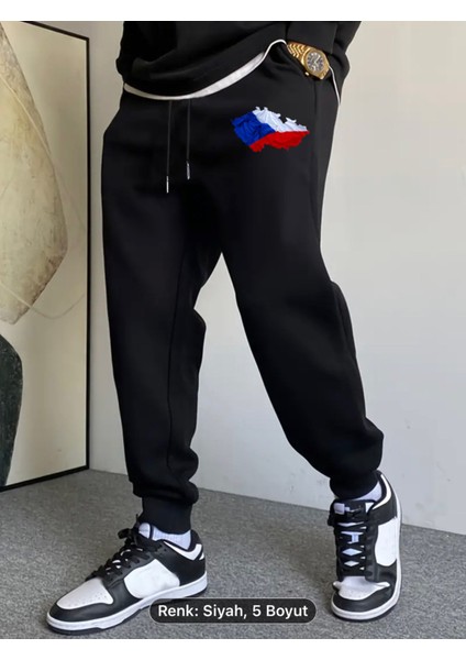 Çek Cumhuriyeti Bayrak Özel Grafik Baskılı Eşofman Altı