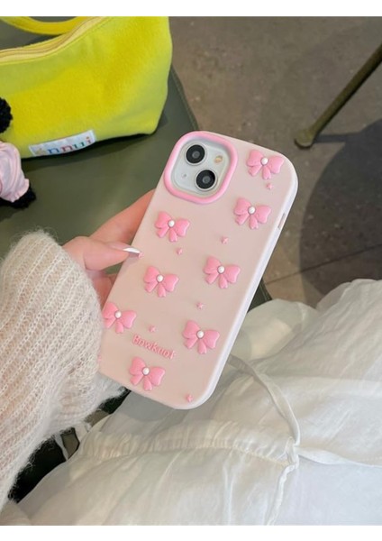 iPhone 13 / 14 / 15 Uyumlu Pembe Fiyonk Desenli Kabartmalı Yumuşak Silikon Kılıf indirimleri