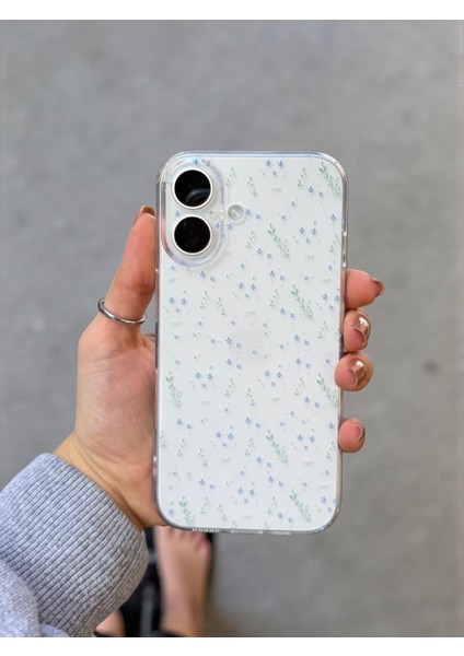 iPhone 17 Uyumlu Şeffaf Çiçek Desenli Yumuşak Kamera Korumalı Silikon Kılıf