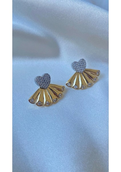 Tasarım Ithal Çelik Taşlı Yelpaze Küpe fiyatları