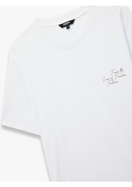 Regular Fit Kısa Kollu Pamuklu Bisiklet Yaka Baskılı Tişört modelleri