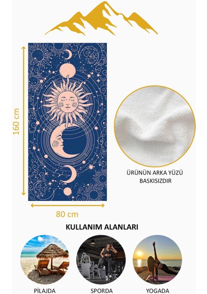 Dijital Baskı Plaj Deniz Havlusu Ay ve Yıldız Desenli Peştamal HVL0149 fırsatları