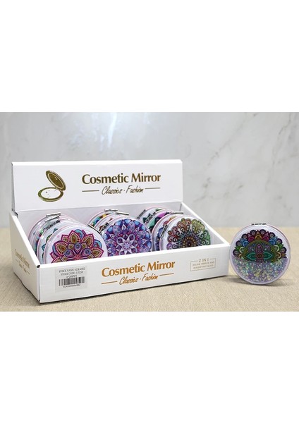 Mandala Desenli Hareketli Sulu El Aynası ALK4582