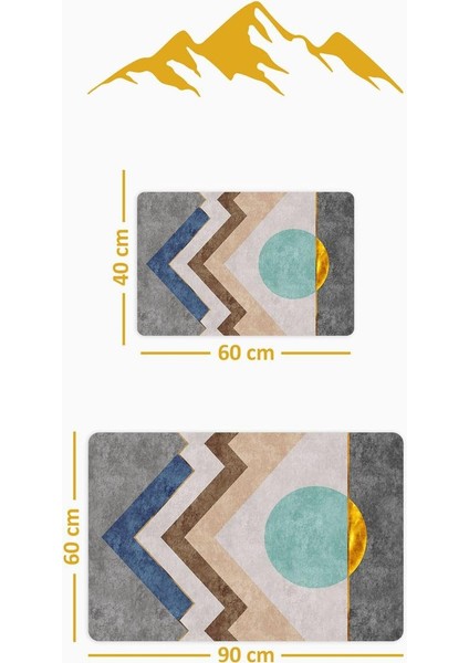 Yıkanabilir Kaymaz Tabanlı Modern Desenli 2'li Banyo Paspas Takımı BPS0031 fiyatları