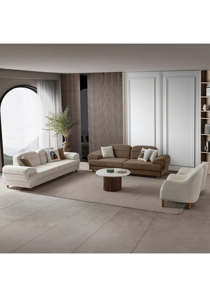 Lizbon Yataklı Sandıklı Koltuk Takımı 3+3+1+1 Kahverengi