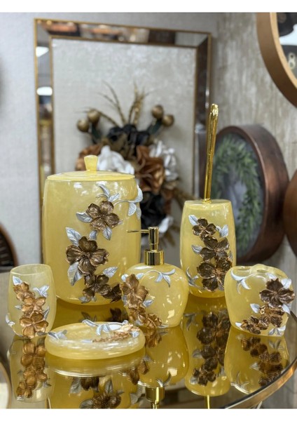 6 Parça Polyester Banyo Seti