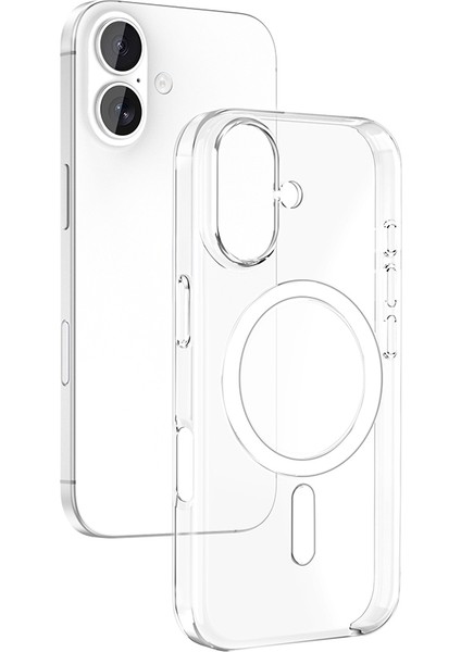 iPhone 16 Plus Kılıf Ic Çipli Zore Wireless Şarj Özellikli Şeffaf Orjin Kapak - Şeffaf indirimleri
