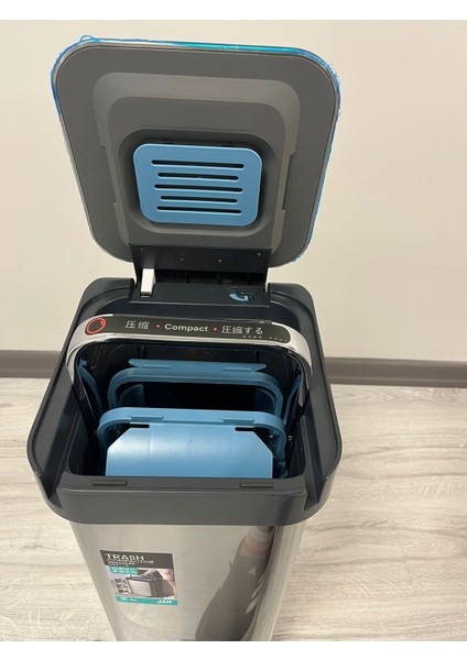 Paslanmaz Sıkıştırıcı Pedallı Çöp Kovası