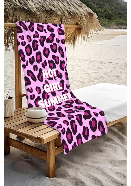 Dijital Baskı Plaj Deniz Havlusu Leoparlı Desen Peştamal HVL0015 modelleri