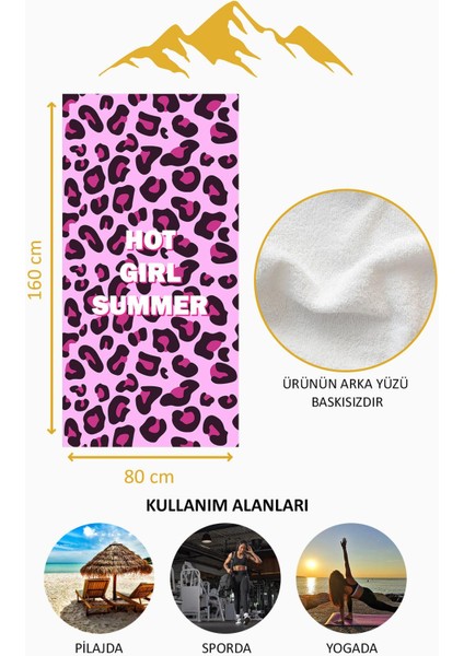 Dijital Baskı Plaj Deniz Havlusu Leoparlı Desen Peştamal HVL0015 fırsatları