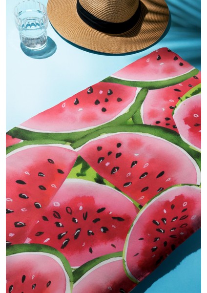 Dijital Baskı Plaj Deniz Havlusu Karpuz Desenli Peştamal HVL0020 fiyatları