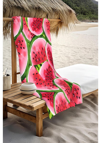 Dijital Baskı Plaj Deniz Havlusu Karpuz Desenli Peştamal HVL0020 modelleri