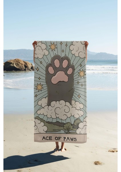 Dijital Baskı Plaj Deniz Havlusu Pati Desenli Peştamal HVL0077