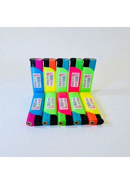 Rüzgar Çakmak Çok Renkli 10 Adet Doldurulabilir