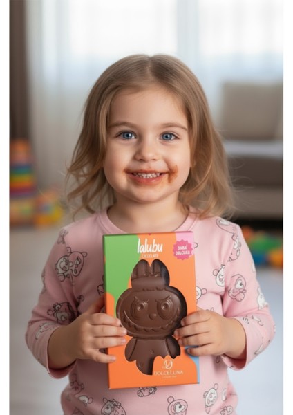 Dolceluna Lalubu Figürlü Dubai Dolgulu Premium Çikolata 100 G – Yoğun ve Yumuşak Tat