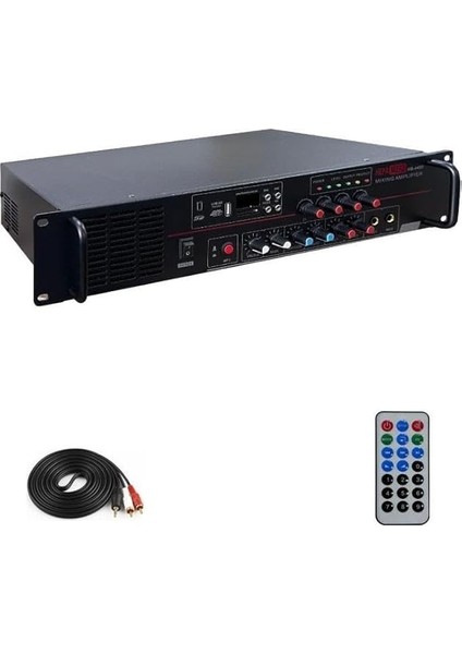 Merz HB-4400 Mixer Amfi 4 Bölgeli 4 Çıkışlı Anfi Zonlu 4X100W Bluetooth USB fiyatları